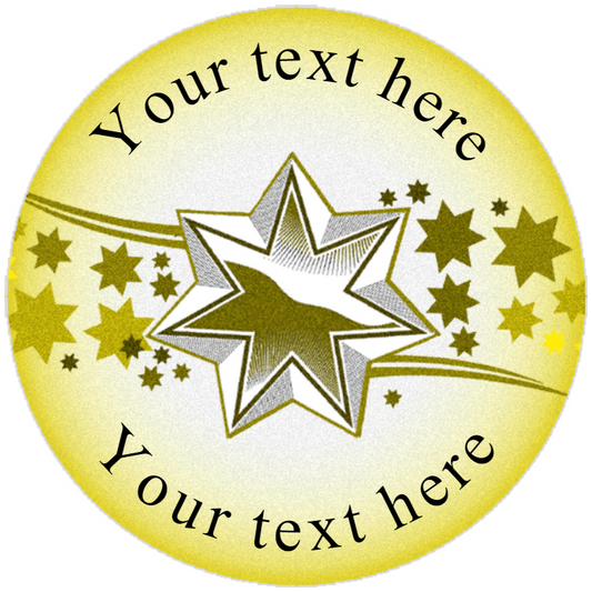 Sticker Stocker 144 Gold Star Personalised 30 mm Reward Stickers for School Teachers, Parents and Nursery