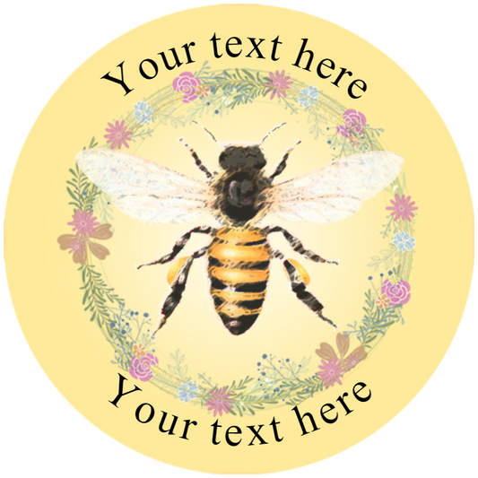 Sticker Stocker 144 Personalised Honey Bee 30mm Glossy Stickers Labels
