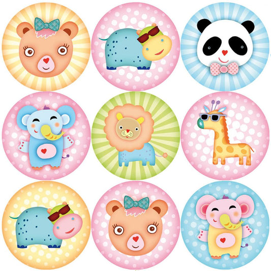 144 Wild about Animals 30mm Reward Stickers for Teachers, Parents, Party Bags
