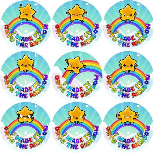 144 I Made It Onto The Rainbow 30mm Stickers Glossy Reward Stickers for School Teachers, Parents and Nursery