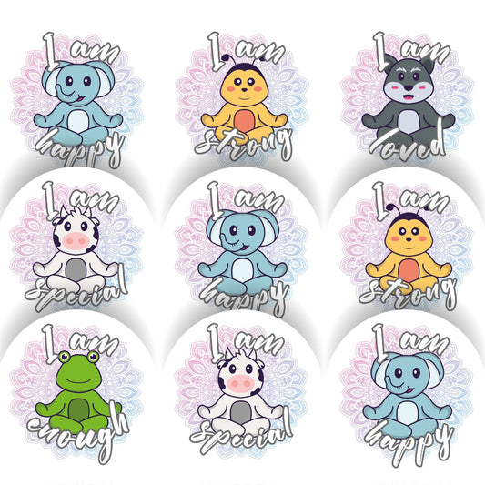 144 Animal Affirmations Reward Stickers 30mm Positivity Reward Stickers for Teachers or Parents