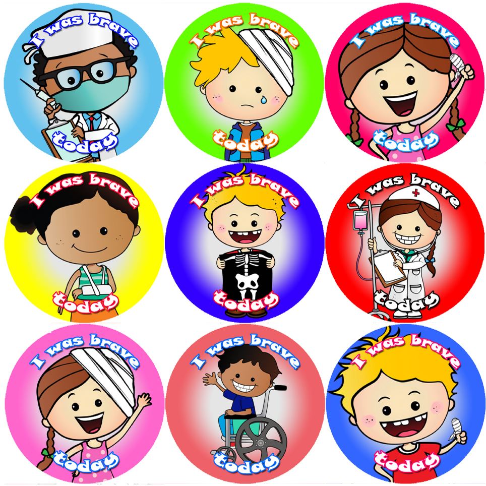144 I Was Brave Today 30mm Children's Bravery Reward Stickers for Teachers or Nurses