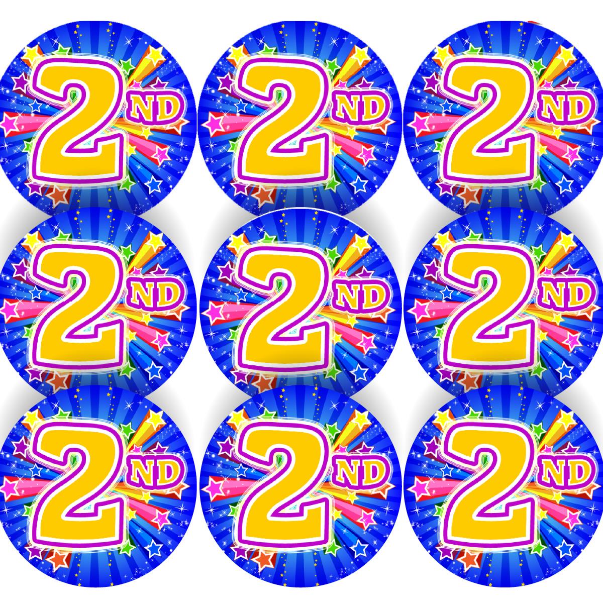 144 2nd place Sports Day Star 30mm Reward Stickers for Teachers, Parents and Schools