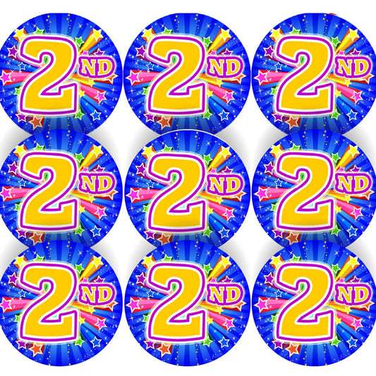 144 2nd place Sports Day Star 30mm Reward Stickers for Teachers, Parents and Schools
