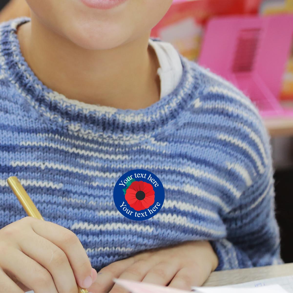144 Personalised 30mm Poppy Reward Stickers for School Teachers, Parents and Nursery