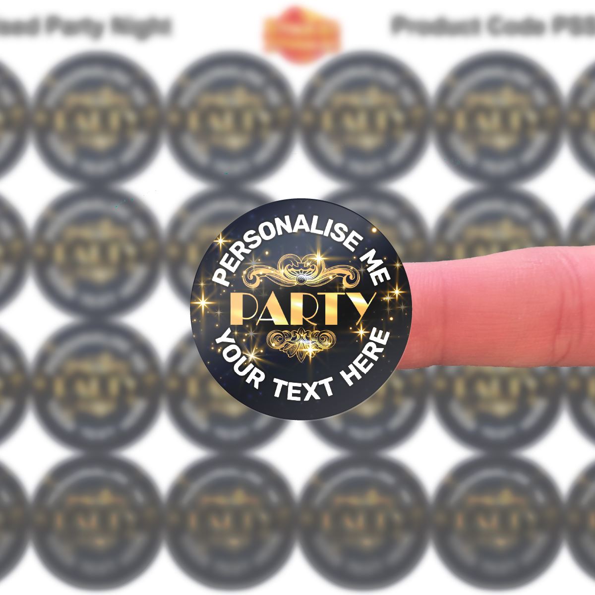 144 Party Night Vintage Personalised 30mm Reward Stickers for School Teachers