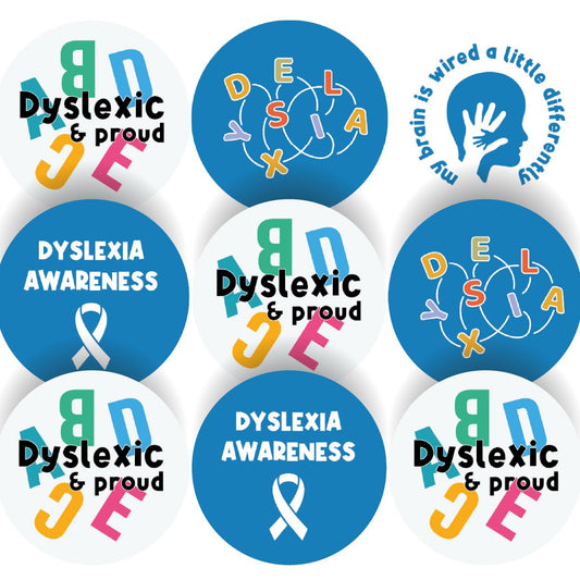 144 Dyslexia Awareness 30mm Reward Stickers for School Teachers, Parents and Nursery
