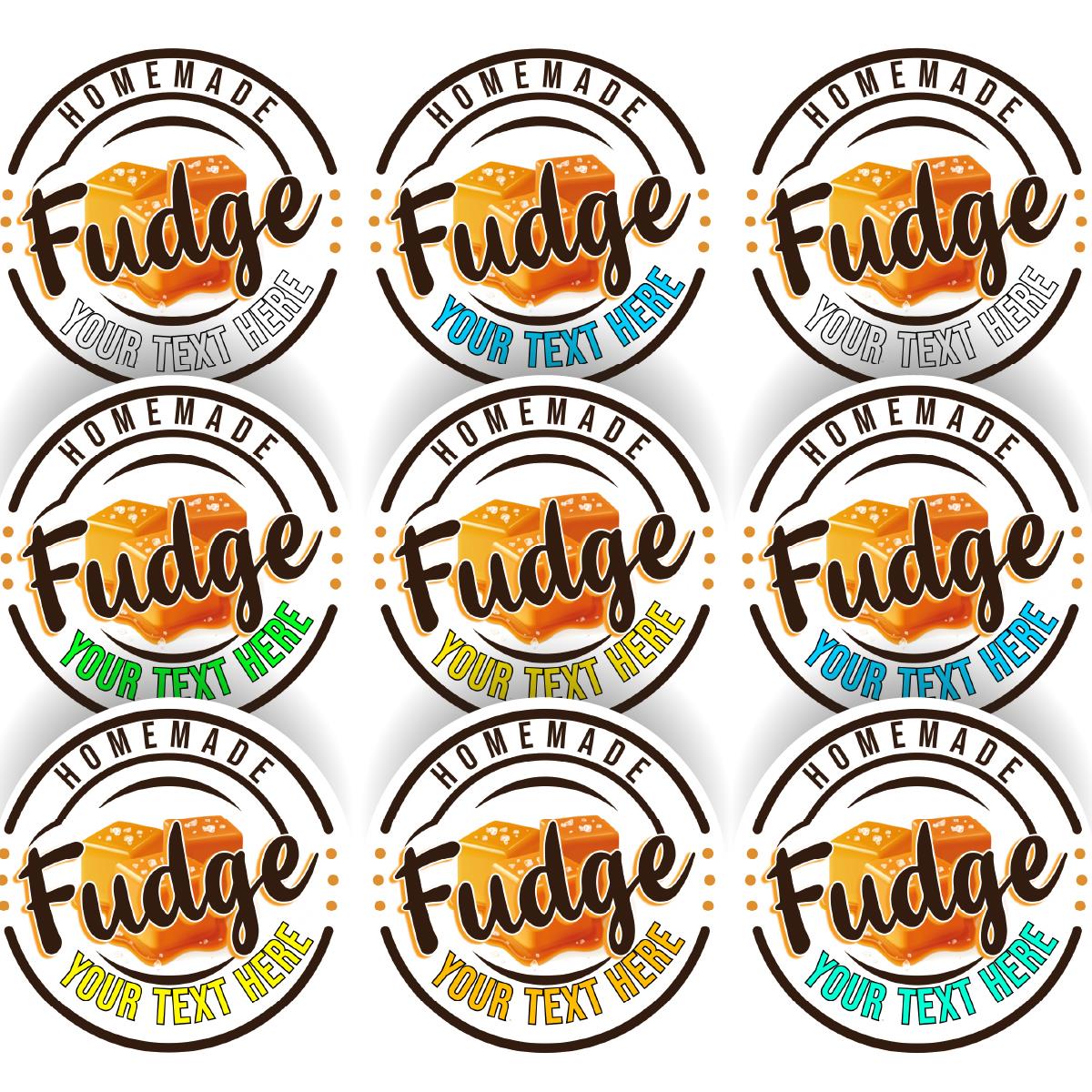 144 Personalised Homemade Fudge 30mm Reward Stickers for Small Businesses, Childrens Crafts, Baking