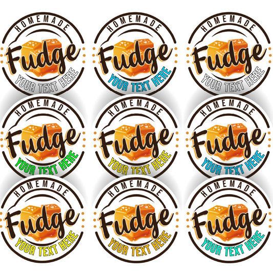 144 Personalised Homemade Fudge 30mm Reward Stickers for Small Businesses, Childrens Crafts, Baking