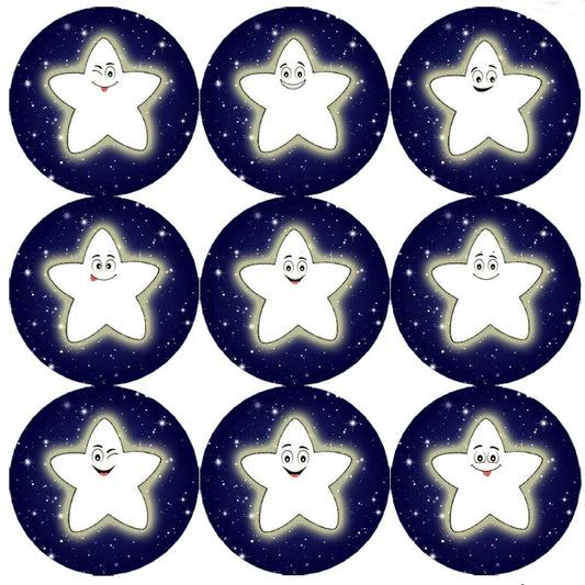 144 Night Star 30mm Children's Reward Stickers for Teachers or Parents