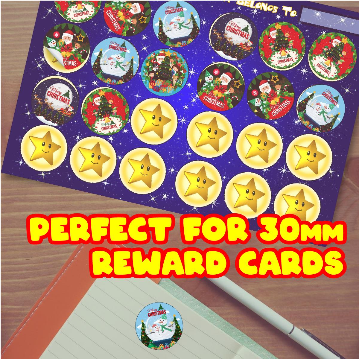 120 Merry Christmas Tree Pine Scented Stickers - 30mm Scented Stickers - For Teachers Nursery Parents