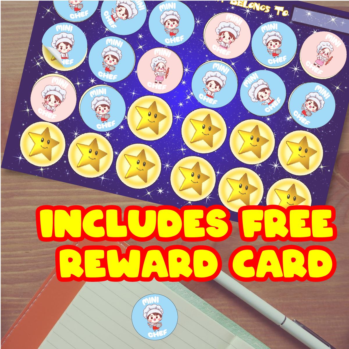 144 Mini Chef Glossy Stickers Home Baking Gift Packaging Reward Seal Labels