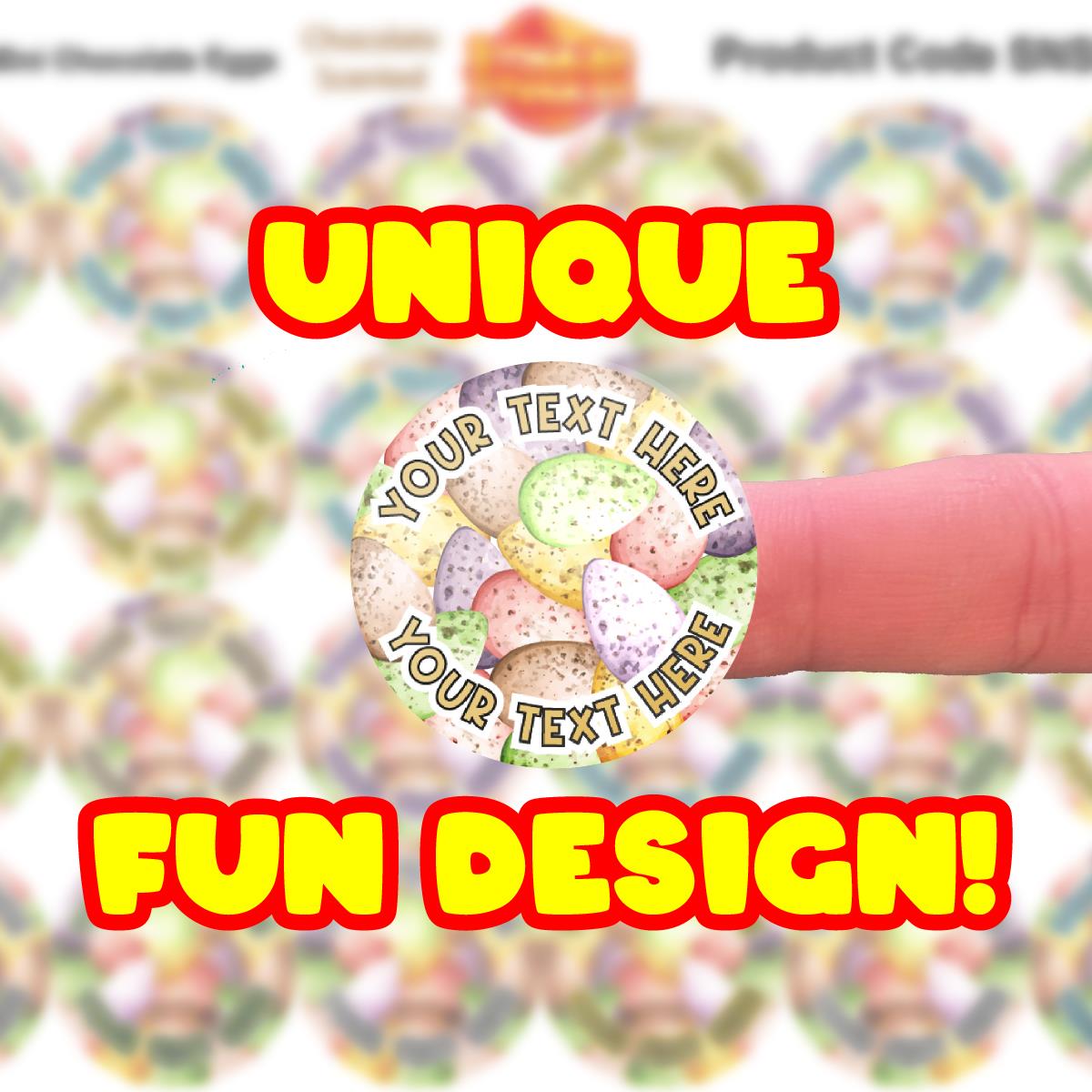 120 Mini Chocolate Egg Scented Personalised Stickers - Personalised 30mm Scented  Stickers - For Teachers Nursery Parents