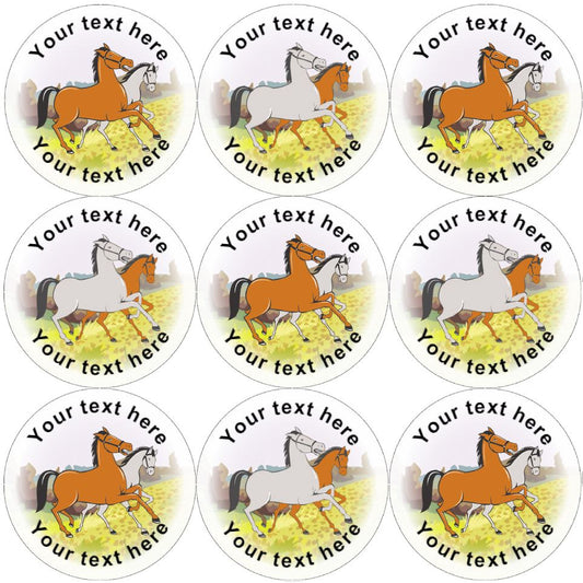 144 Personalised Horses 30mm Reward Stickers for Horse Riding Schools, Party Bag, Parents