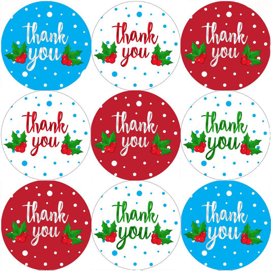 144 Christmas Thank you 30mm Children's Xmas Reward Stickers for Teachers or Parents