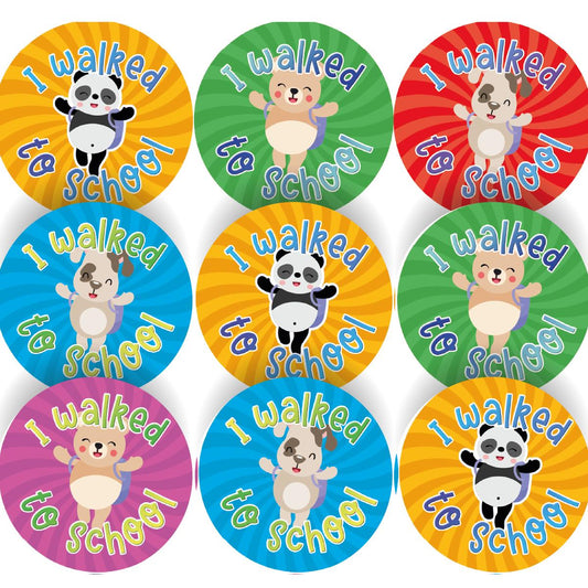 144 I Walked To School 30mm Reward Stickers for School Teachers, Parents and Nursery