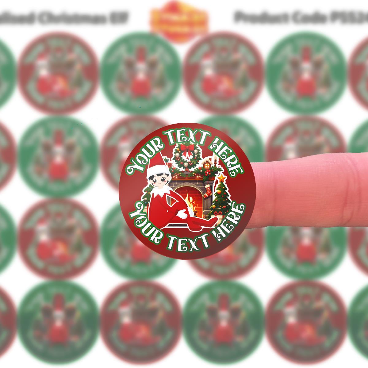 144 Personalised Christmas Elf 30mm Christmas Reward Stickers for School Teachers, Parents and Nursery