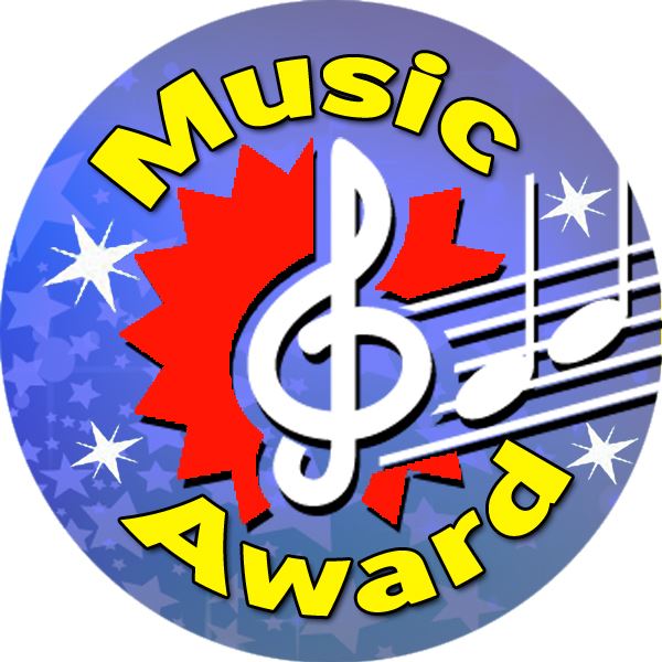 234 Music Awards 30mm Reward Stickers for School Teachers, Parents and Nursery