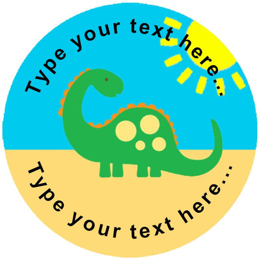 144 Colourful Dinosaurs Personalised 30mm Reward Stickers for School Teachers, Parents and Nursery