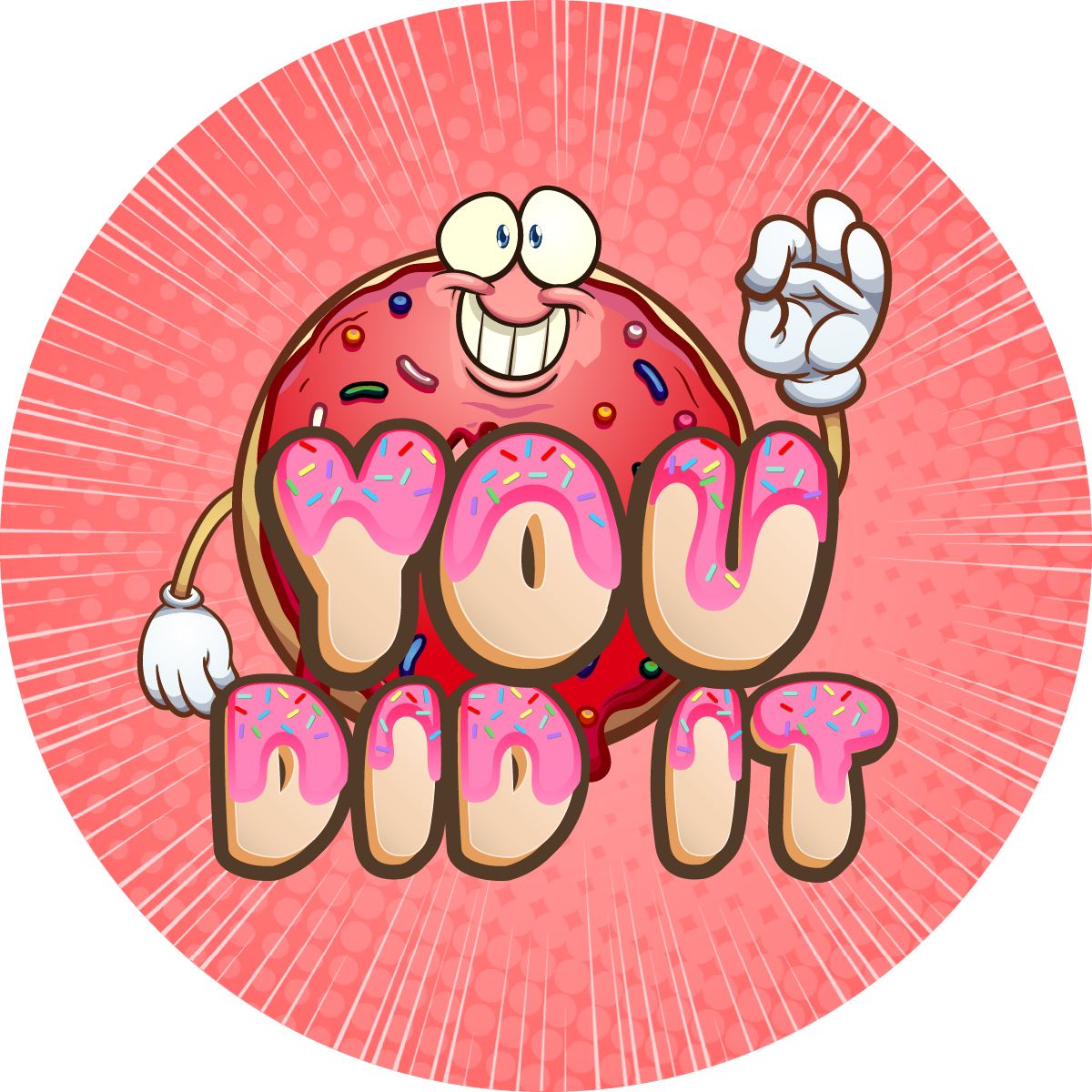 120 Strawberry Doughnut 30mm Scented Reward Stickers for Teachers, Parents and Party Bags