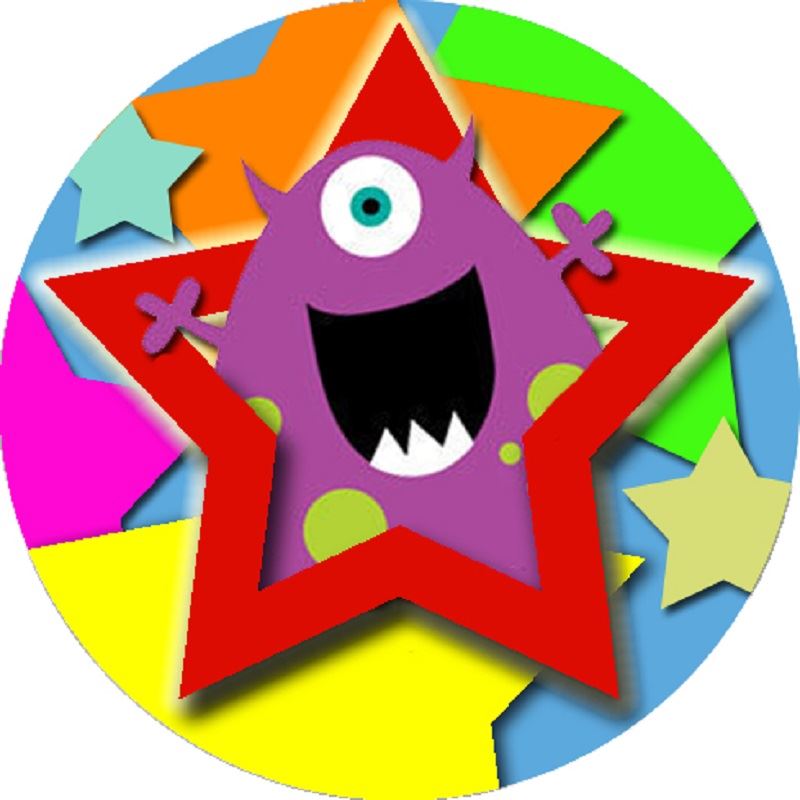 144 Monster Stars 30mm Round Children's Reward Stickers for Teachers, Parents and Party Bags