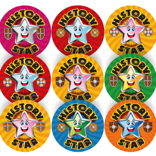 144 Star History - 30mm - Glossy Reward Stickers for Teachers & Parents