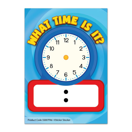 A6 Telling the Time Blank Clock Note Pad 100 Sheet Incentive Chart Rewards