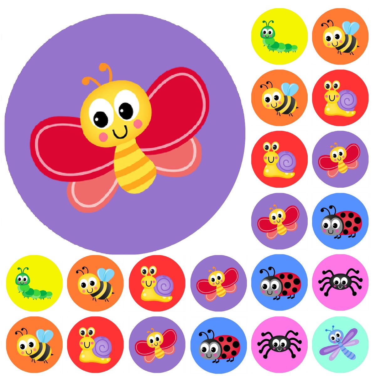 900 Mini Bugs 10mm Spot Reward Stickers for Teachers and Planner Charts