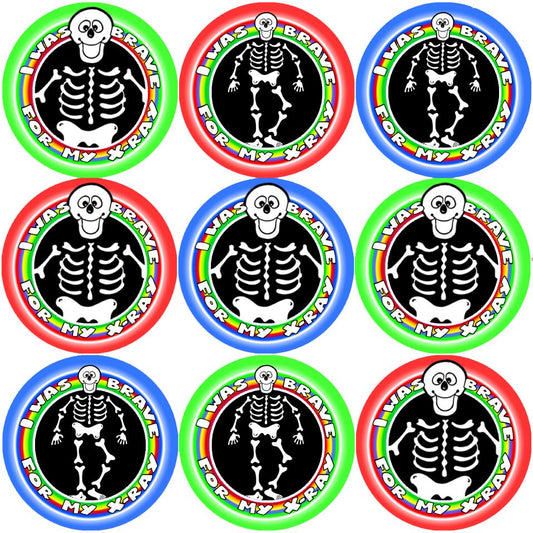 144 X-Ray Bravery Award 30mm Reward Stickers for Nurses, Doctors or Dentists