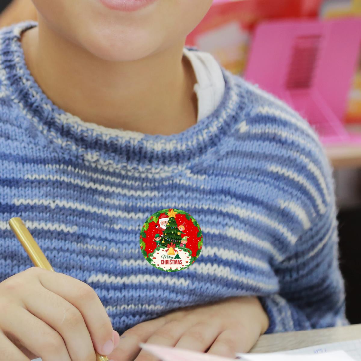 120 Merry Christmas Tree Pine Scented Stickers - 30mm Scented Stickers - For Teachers Nursery Parents