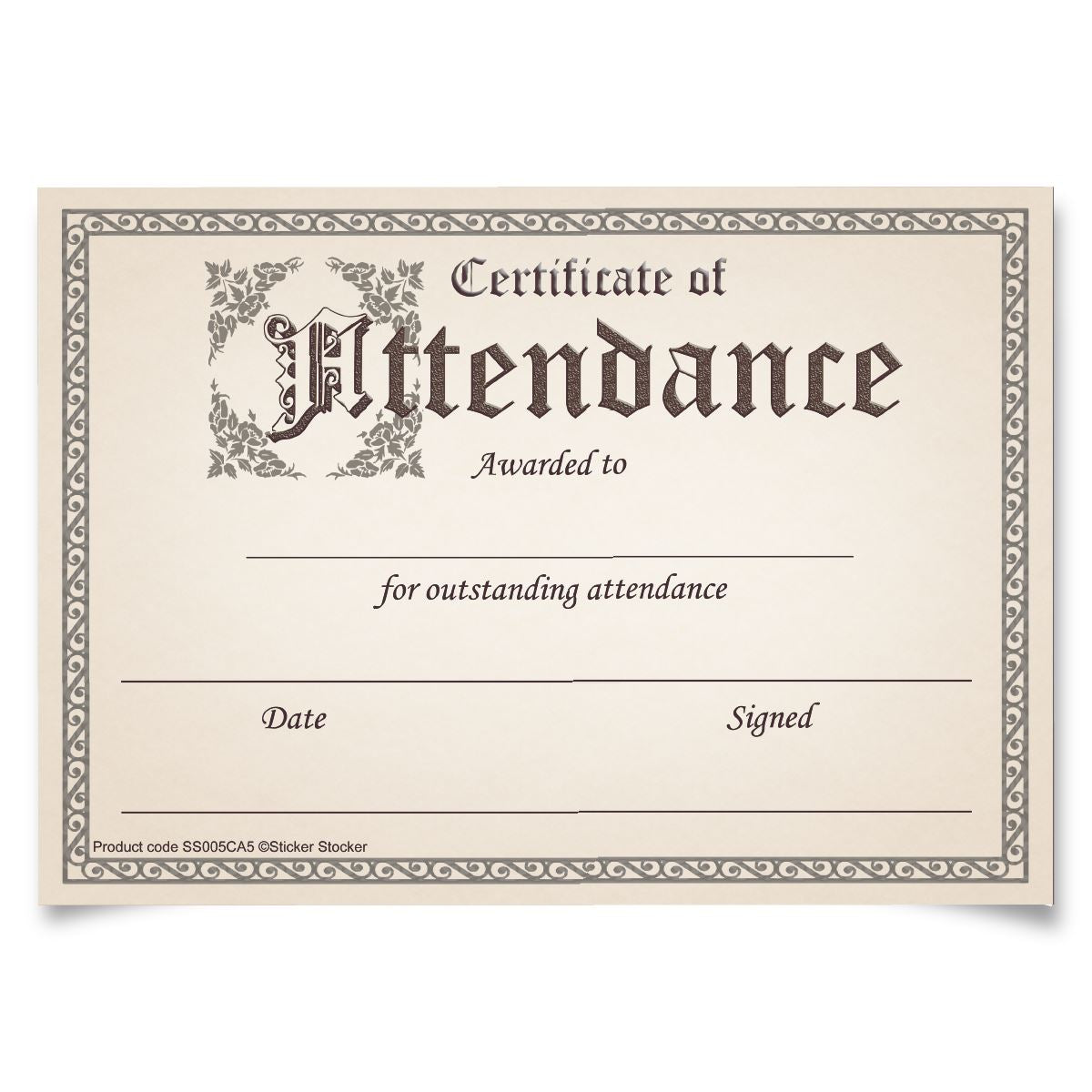 30 Certificate of Attendance award certificates for school teachers, 250gsm A5 silk finish card