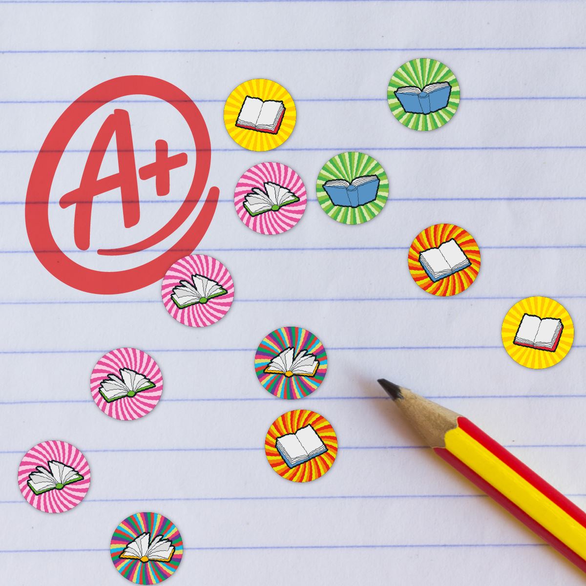 900 Mini Reading Award Book Dot 10mm Spot Reward Stickers for Teachers and Planner Charts