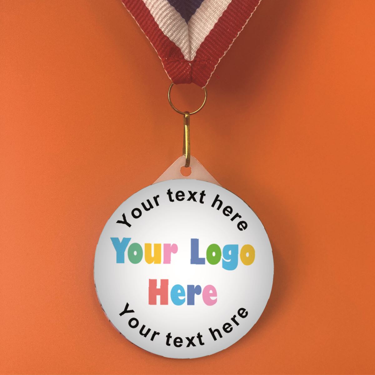 Create Your Own Medal - Personalise with your own image and text 55mm Large Plastic Medal FREE Ribbon and Certificate