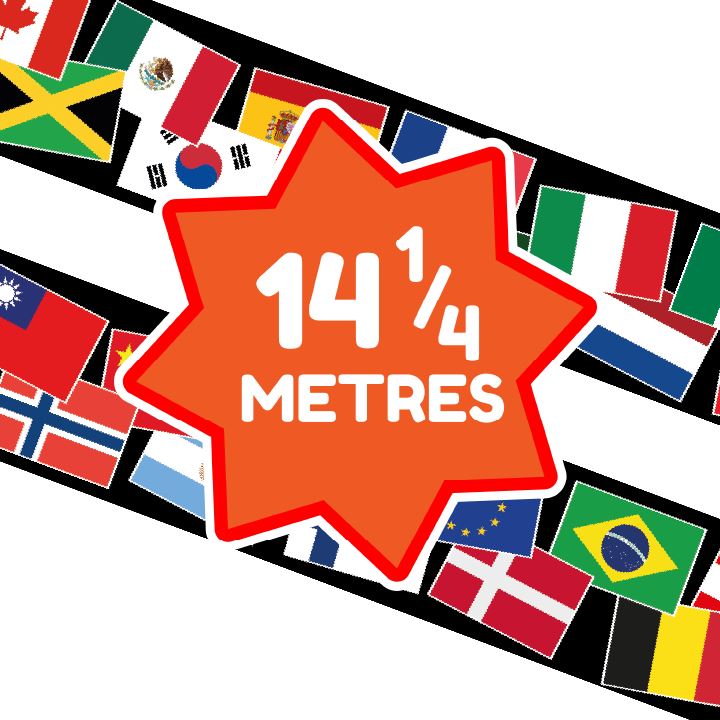 Flags of the World Classroom Trimmers 14.25m long Notice Board Display Borders