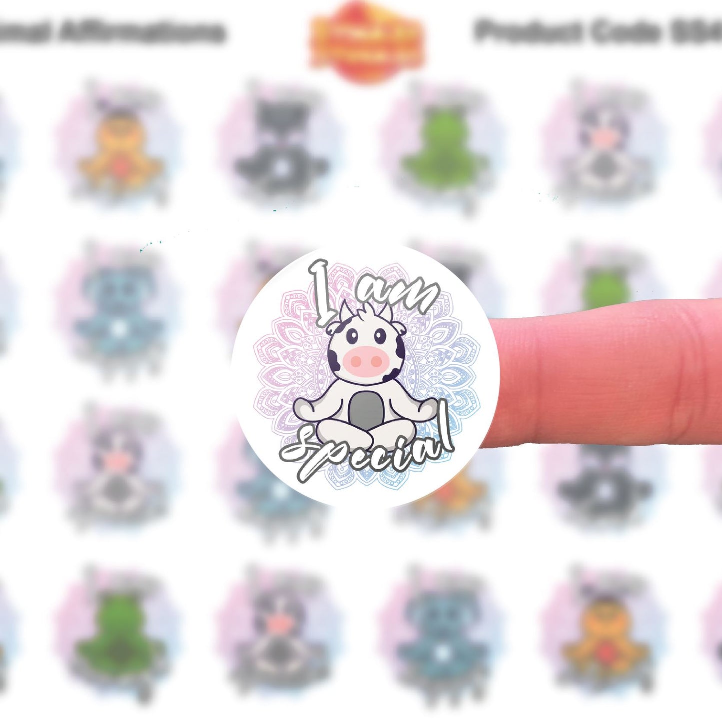 144 Animal Affirmations Reward Stickers 30mm Positivity Reward Stickers for Teachers or Parents