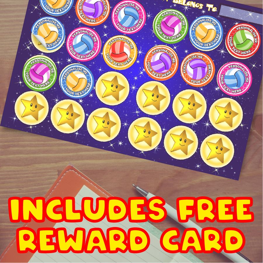 144 Personalised 30mm Netball Reward Stickers for Sports School Teachers Parents