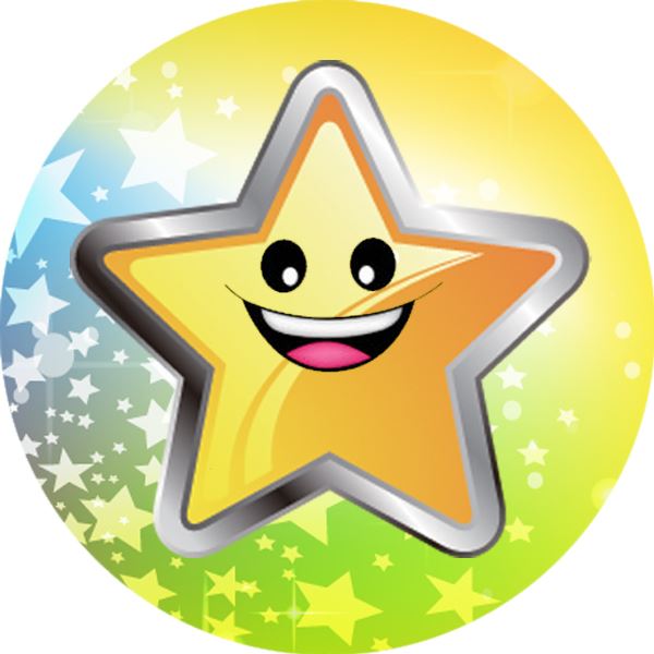 144 Smiling Star 30mm Stickers for School Teachers, Parents and Party Bags