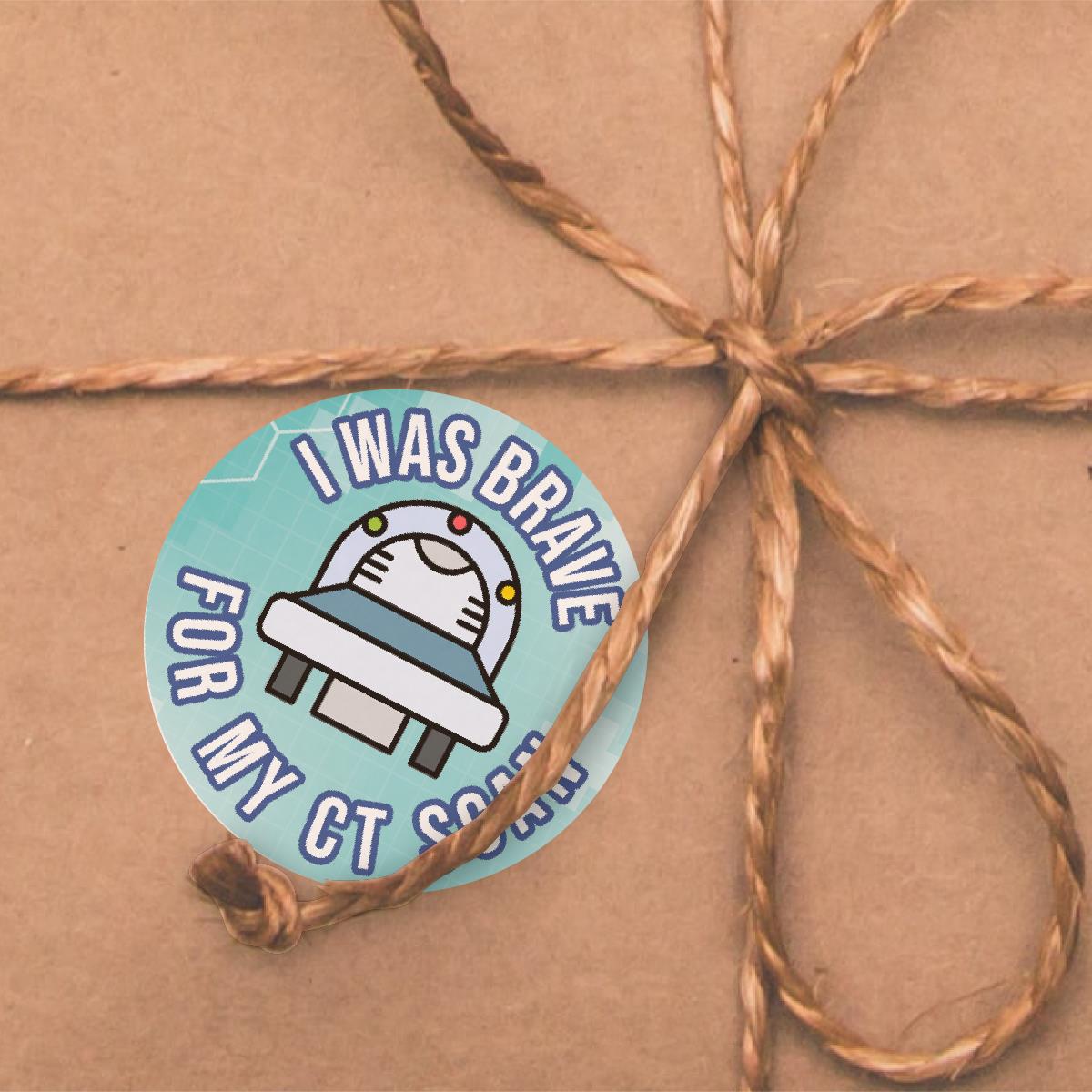 144 I Was Brave For My CT Scan 30mm Reward Stickers for Nurses, Doctors, Radiographers