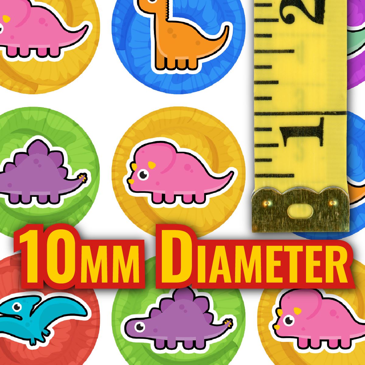 900 Mini Dinosaur 10mm Spot Stickers for School Teachers and Planners