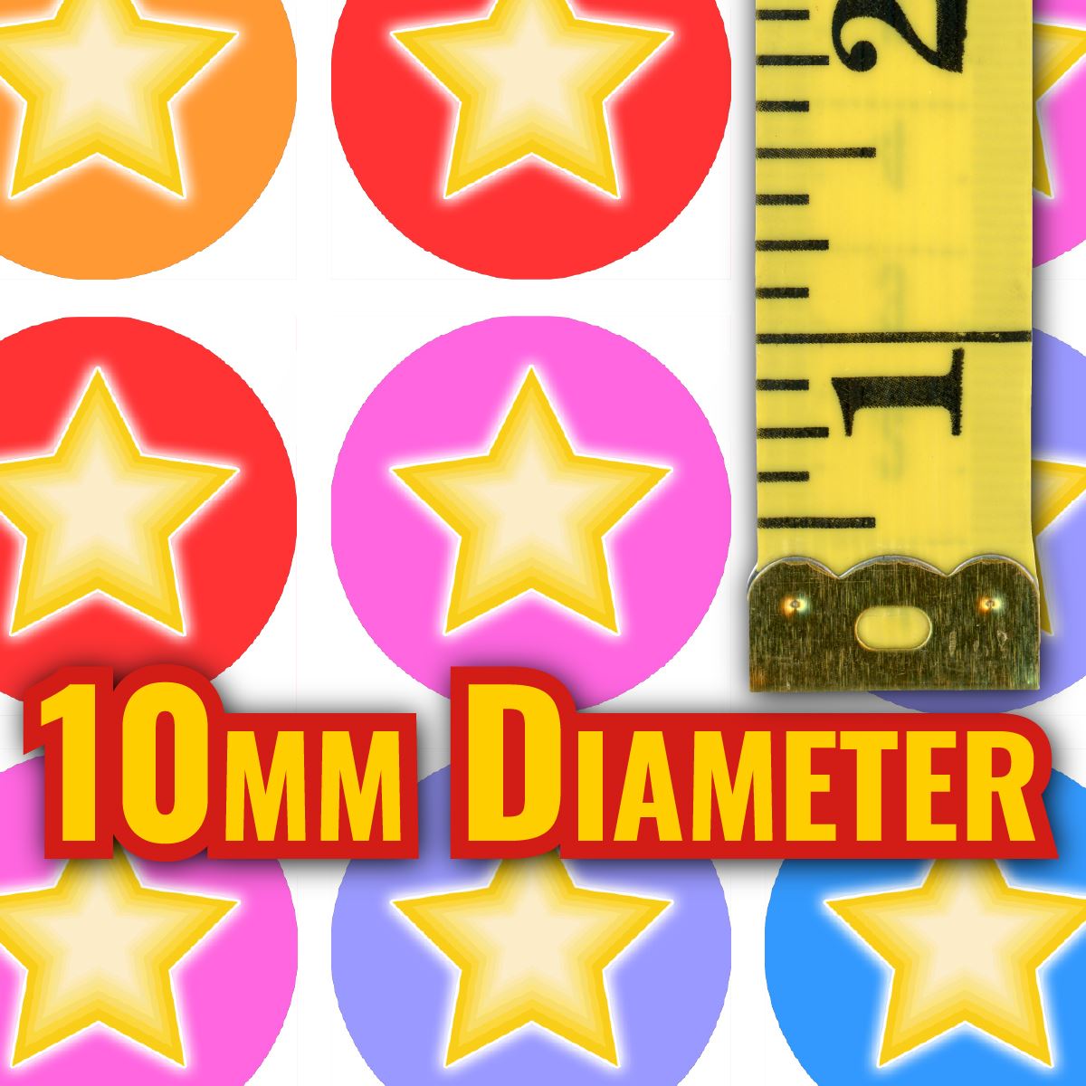 900 Colourful Stars Mini Dot 10mm Spot Reward Stickers for Teachers and Planner Charts