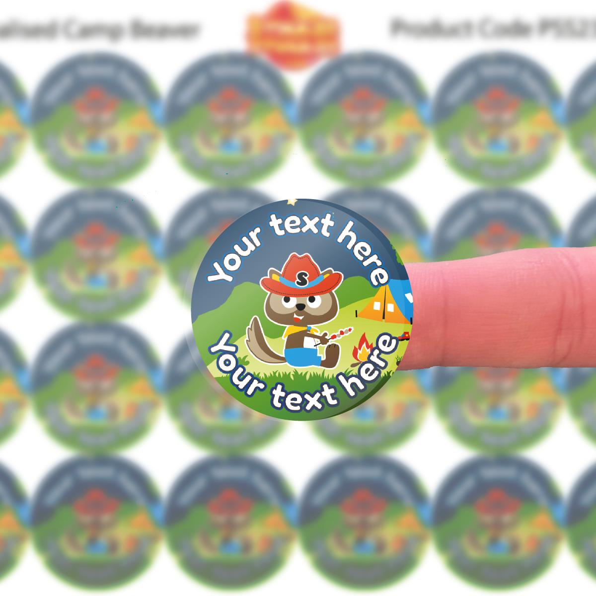 144 Personalised Camp Beavers 30mm Forest School Scout Reward Stickers for School Teachers, Parents and Nursery