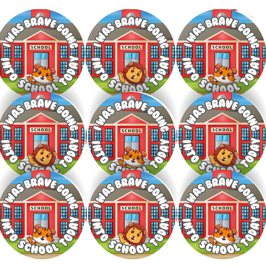 144 I Was Brave Going Into School Today 30mm Reward Stickers for Teachers and Parents