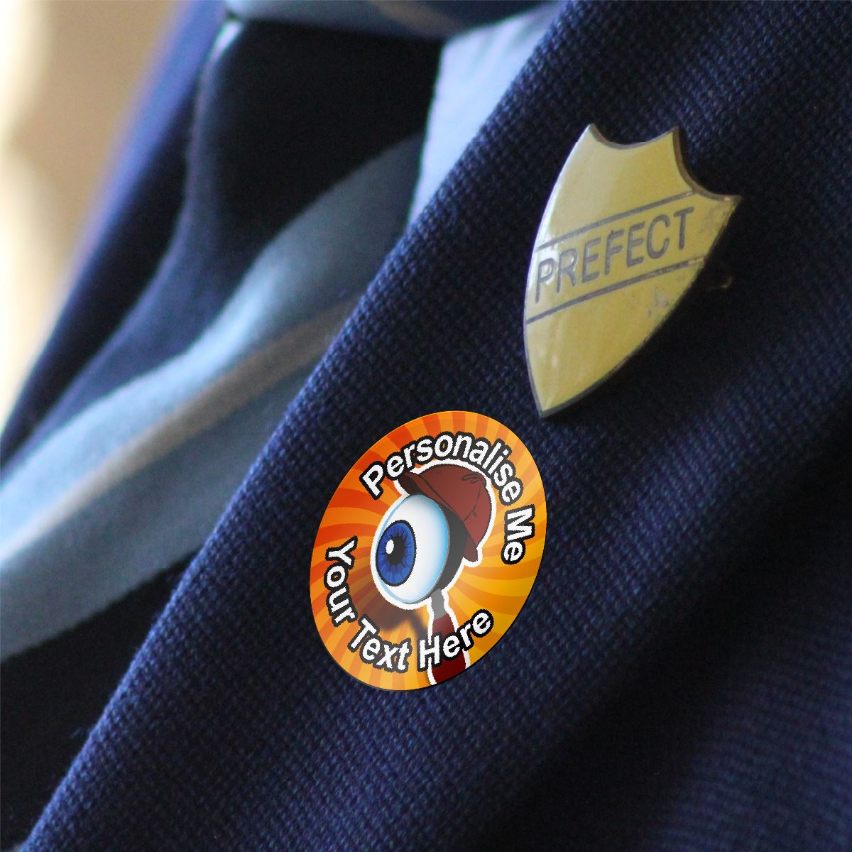 144 Spy Glass Personalised 30mm Reward Stickers for School Teachers, Parents and Nursery