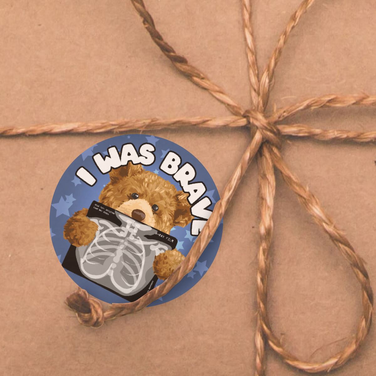 144 Bear Bones Bravery - 30mm Glossy Reward Stickers for Teachers & Parents