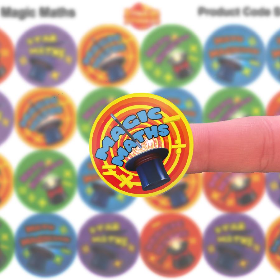 144 Magic Maths - 30mm - Glossy Reward Stickers for Teachers & Parents