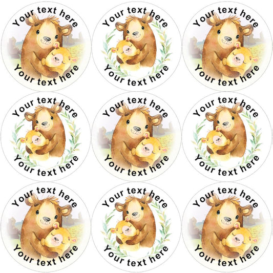 144 Personalised Bear Hug 30mm Reward Stickers for Teachers,  Parents, Party Bags, Pocket hug