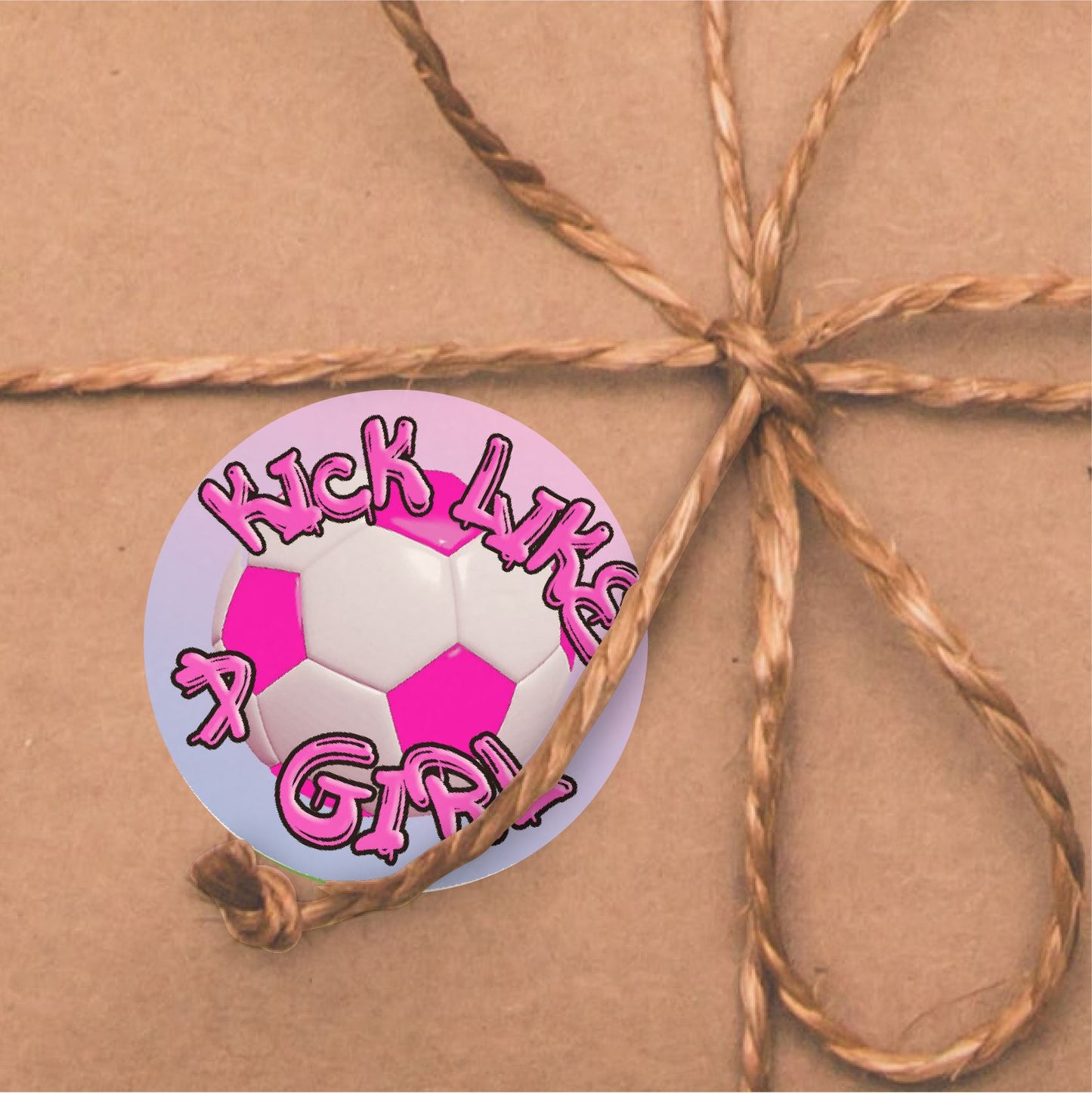 144 Kick Like A Girl Football 30mm Children's Reward Stickers for Teachers or Parents and Party Bags