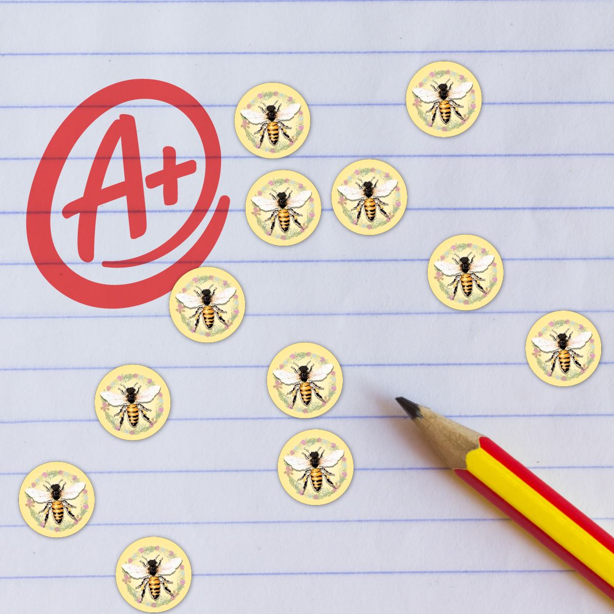 900 Mini Honey Bee Dot 10mm Spot Reward Stickers for Teachers and Planner Charts