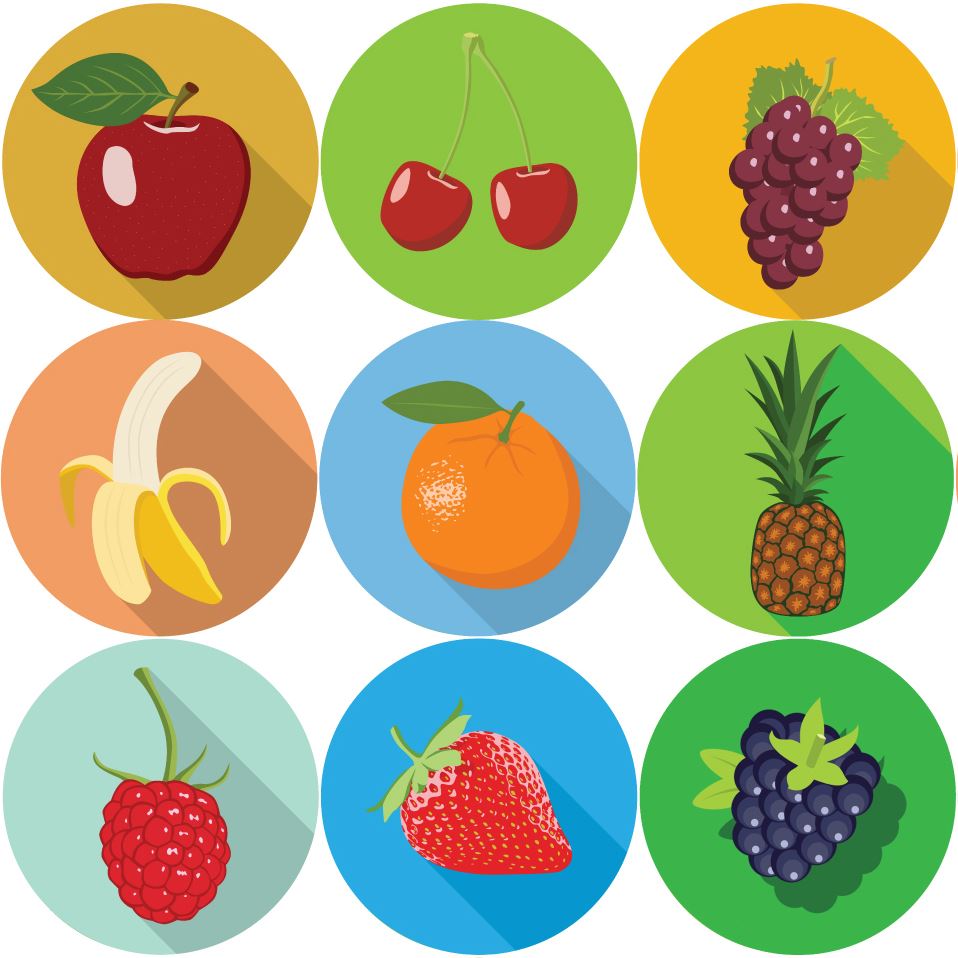 144 Fruits 30mm Reward Stickers for Teachers, Parents and Party Bags