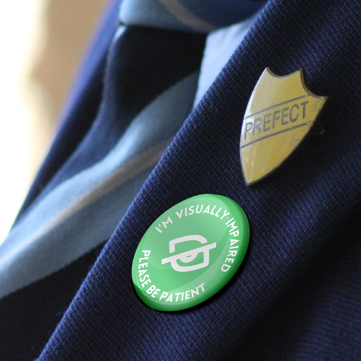 20 x Visually Impaired Sight Awareness Button Badges (Pack of 20 Pin Badges - 38mm)